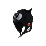 Маленький значок на ухо, пилот, солнцезащитные очки, шапка-ушанка, черный