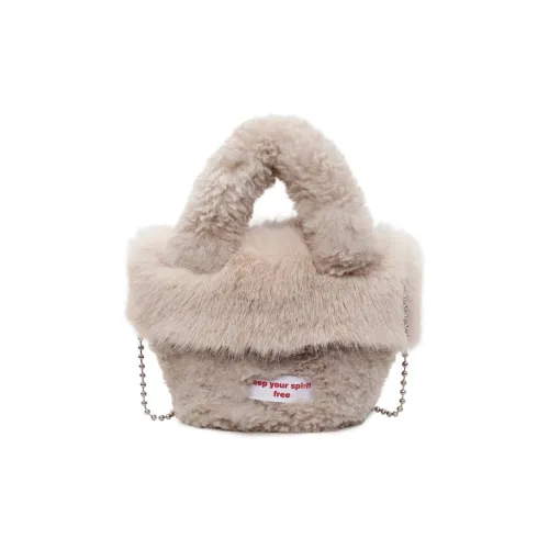 WHERE WHAT WHO Плюшевая Сумка с одним плечевым ремнем стандартная женская серый экрю розовый темный хаки