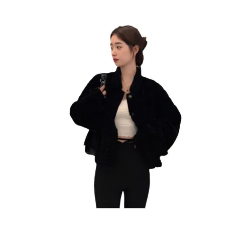 EFCR Черный Утолщенный Версия Женские Короткие пальто