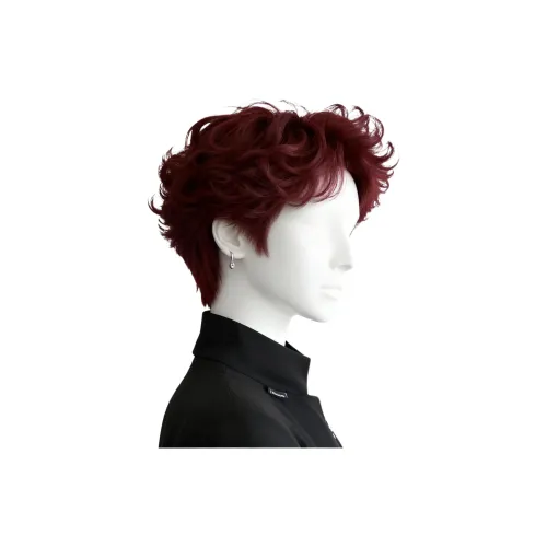 GLUNA Красный Короткий Волосы Перука Дифференциальный Накладной Веки Летний Тонкий Повседневный Синтетические Волосы