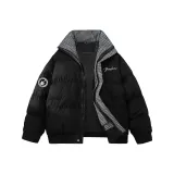 Чёрный Белый Клетка [Воротник-стойка Городской Минималистский]