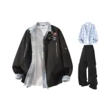 Чёрная+Светло-Синяя Рубашка+Чёрные Штаны