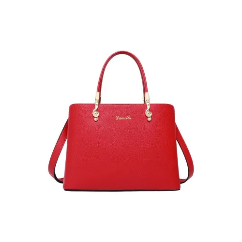 Danxilu Коровья кожа Универсальная Модная Сумка Сумка через плечо Сумка среднего размера Женская Красная Черная