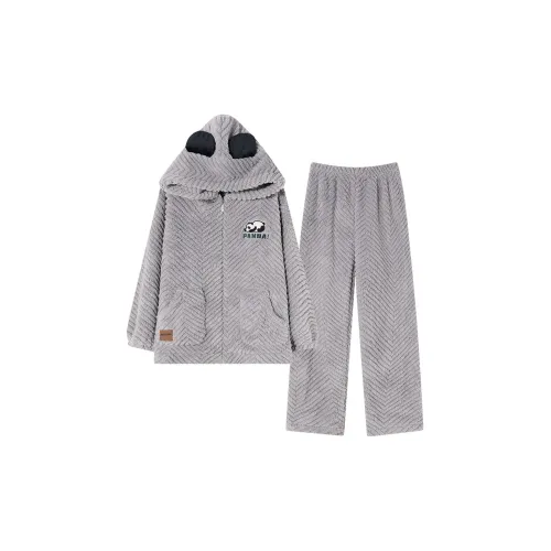 FENTENGCARE Light Gray Men's Pajama Sets FENTENGCARE Светло-серый мужской пижамный комплект