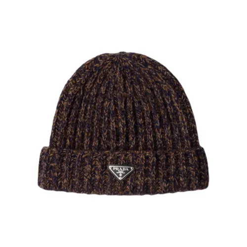 PRADA Кашемир Шапки-бини Мужской Морской синий Ржаво-красный