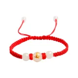 Ночной светящийся браслет с бусинами "Shining Monkey" - красная нить