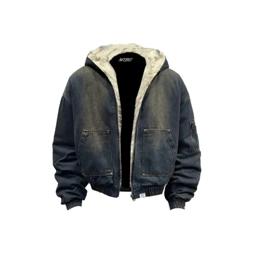 W7H1 Винтажный синий унисекс пуховики