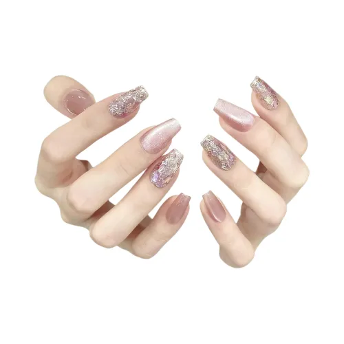 Yun Yue Joe Премиум Осветляющий Розовый Cat Eye Diamond Короткий LADDER Однотонный Flashing