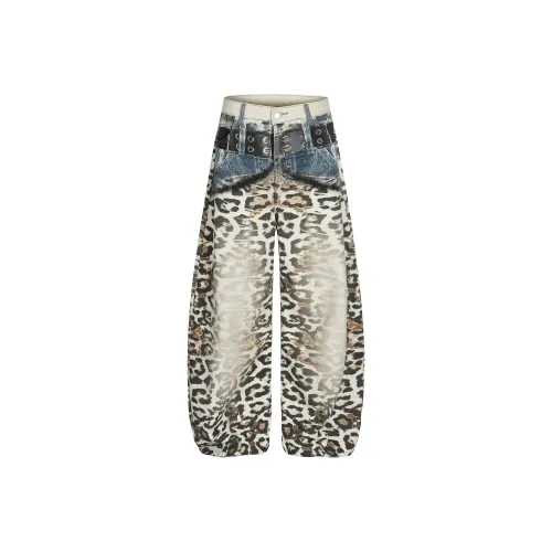 BEAR UNION Леопардовый принт Женские Джинсы