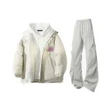 Абрикос + Светло-серые штаны