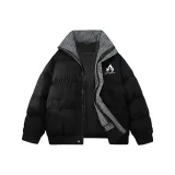 Чёрный Белый Клетка [Воротник-стойка Городской Минималистский]