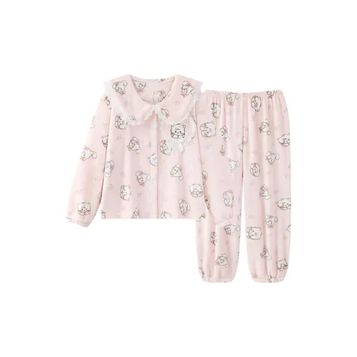 MUQINGQING Пастельно-розовый комплект женских пижам