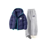 [Thickened и с флисовой подкладкой] Diki Круглый Крючок и петля K Темно-синий Синий + DiB Модный Mickey K Фотиния Серый