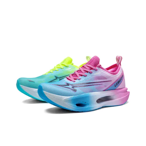 LEBUZHE Низкий топ детская беговая обувь синий розовый лайм несовпадающий унисекс
