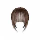 Ободок из настоящих волос с секцией для лба [Светло-коричневый]
