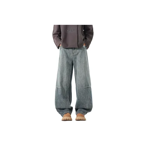 WUHA CREW Винтажные синие унисекс джинсы