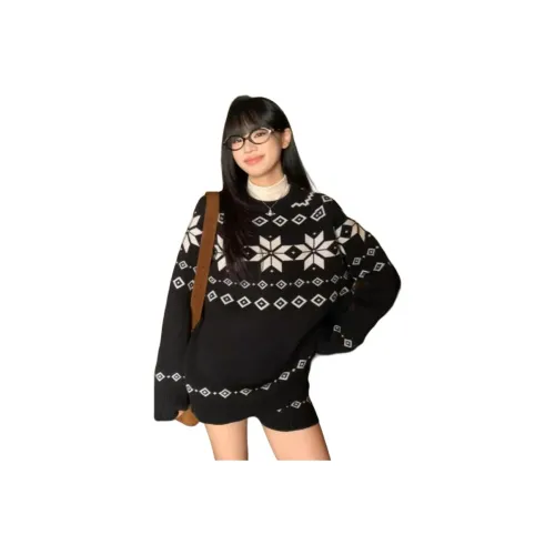 EFCR Черные шорты + Черный свитер Женские повседневные костюмы