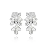 Серьги с зажимом "Пшеница Coiled Incense" (Белый)