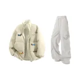 Абрикос + Светло-серые штаны