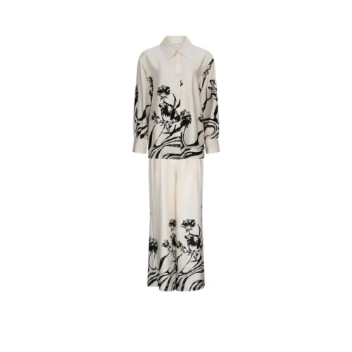 ELLIATTCOLLECTIVE CURAAE Cannes Набор In Белый и Черный Цветочный Повседневный Костюм Женские
