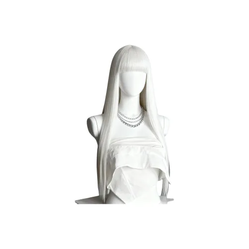 GLUNA Белый Перука Женская Длинные Волосы Культура Абый Тонкий Банный Полный Набор для Головы