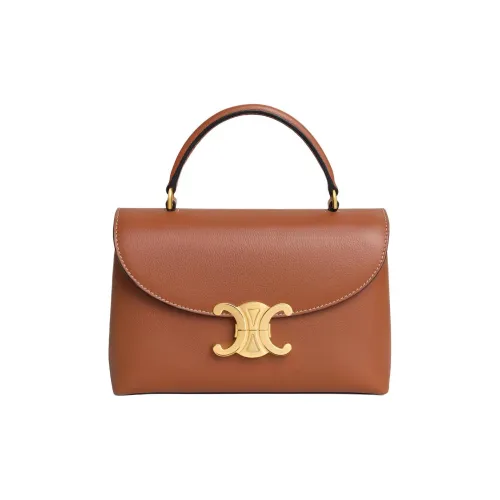 CELINE Телячья кожа Сумка на одно плечо Женская Коричневая