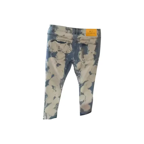 M17 STUDIO Синий Белый [Нет Логотипа] Унисекс Повседневные Штаны