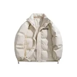 Белый PU кожа хлопковый пуховик