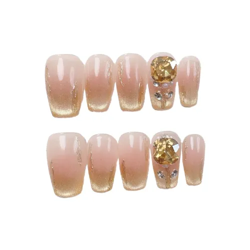 OEING False Nail Миндаль Короткий балерина Розовый Смудж Кошачий глаз