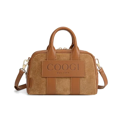 COOGI Коровья кожа с синтетической кожей одно плечо сумка женский коричневый темно-кофейный