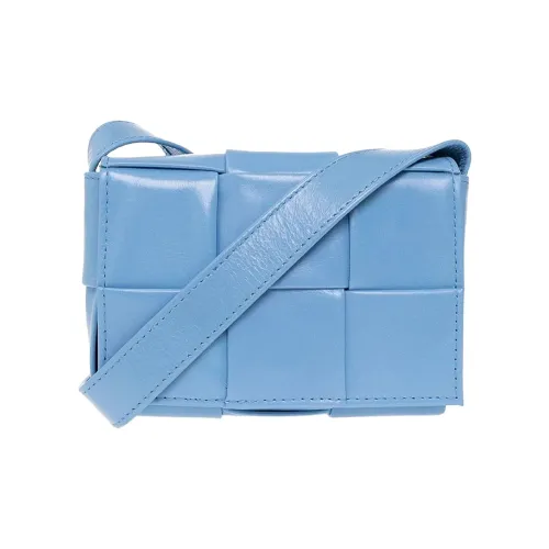 Bottega Veneta Cassette Телячья кожа Сумка через плечо Мини Мужская Синяя