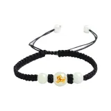 Ночной светящийся браслет с лошадью, бусины - кофейный шнур