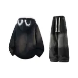 Чёрный Розовый + Чёрный Джинсы с Флисовой Подкладкой