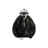 Чёрный, хлопковый, с капюшоном