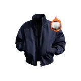 Темно-синий, синий, термический, хлопковый пуховик