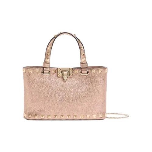 Valentino Rockstud Коровья кожа Крупнозернистая текстура Одно плечо Сумка Мини Женская Детская Розовая