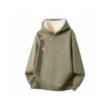 [Sherpa Sweatshirt] Серый Горох Зеленый (Большой Яркий Будущее Воротник Спереди Логотип)