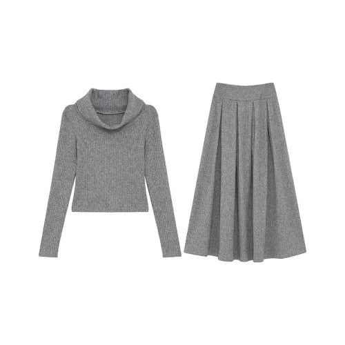 DITB Вересковый серый Комплекты одежды Женские Юбка Комплекты