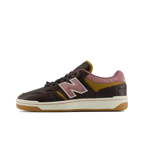 303boards x New Balance NB 480 Low Топ Скейтборд Кроссовки Мужские Коричневый Розовый Желтый