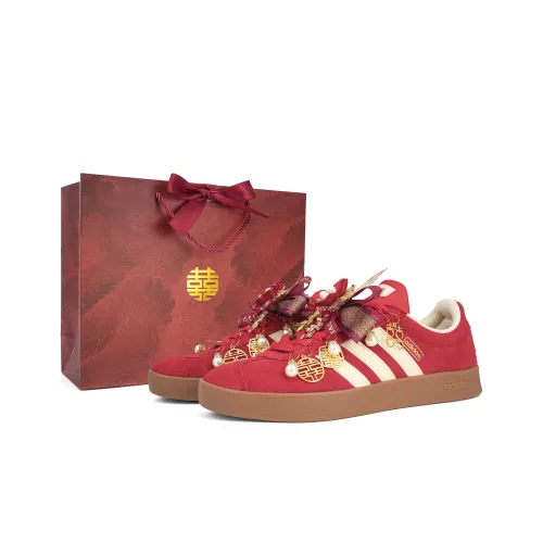 Adidas Vl Court Classic Wedding Обувь Устойчивая к истиранию Низкий Топ Скейтбординг Кроссовки Унисекс Красный