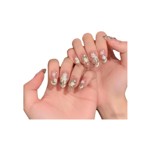 SHAQINUO Ледяной снежный Снежинка Зимний Ручной Рождество Деревья Кожа Флатеринг Ногти Искусство 20мм Фальшивые Ногти