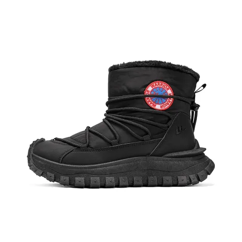 Warrior Термический Высота Увеличивающий Устойчивый к Износу Высокий Топ Утепленная Обувь Мужская Черная
