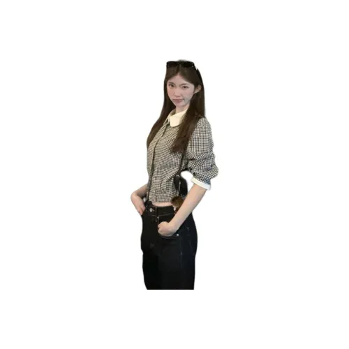 Cotton Gene Клетчатый Топ Рубашка Женская Рубашка