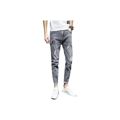 Izexx Черный Серый Мужские Джинсы