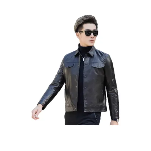 FRANBERG Черные Мужские Кожаные Куртки