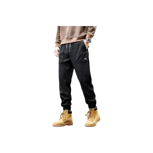 CHAOZHANGGUI Мужские карго-брюки черного цвета