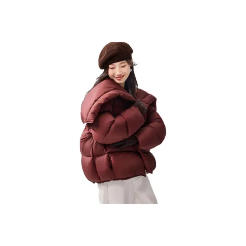 MOHANYIMEI Rum Бургунди Женский Пуховик