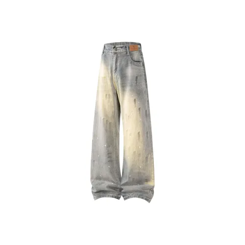 IN'S Blue Gray Unisex Jeans IN'S Синий Серый Унисекс Джинсы