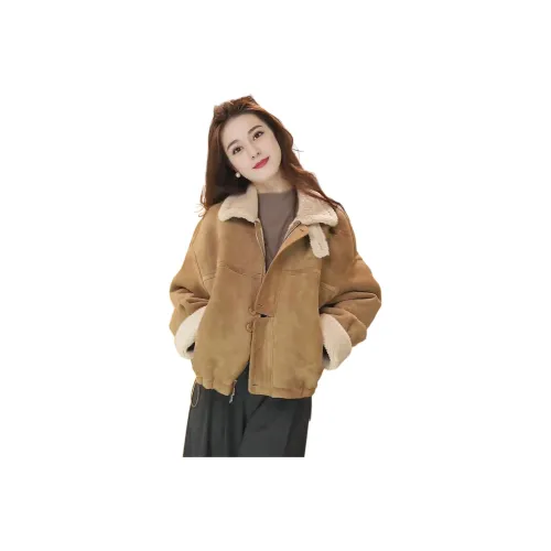 IWZI Хаки [Утолщенный и с флисовой подкладкой] Женские бархатные куртки