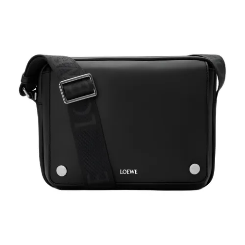 LOEWE Совместное издание Телячья кожа Курьерская сумка Сумка через плечо Средний Мужской Черный